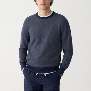 J crew Cotton piqué-stitch crewneck sweater